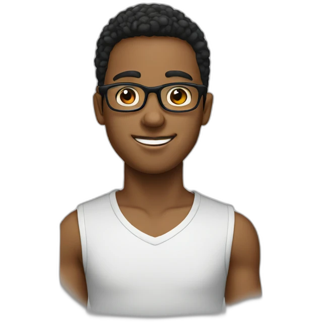Young Guy with black round eyeglasses emoji
