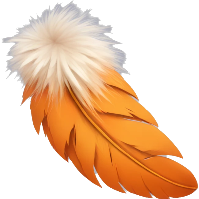 fluffy downy orange bird feather emoji