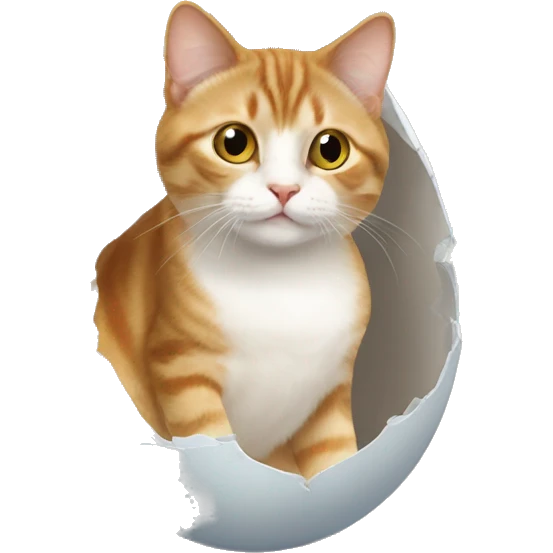 cat hatching from an egg emoji