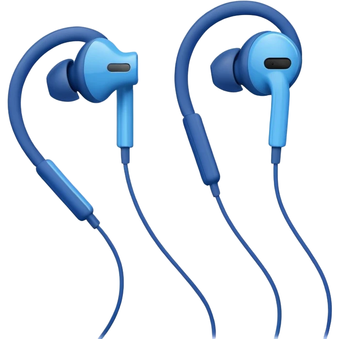 EarPods headphones, blue emoji