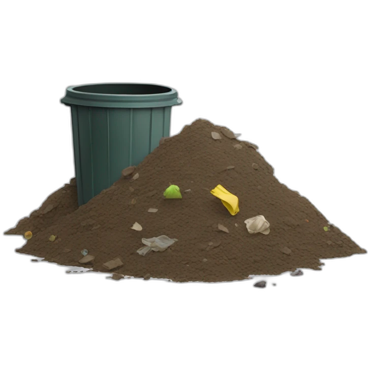 Pile of dirt and rubbish bin emoji