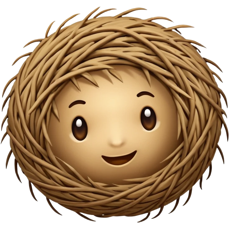 tumbleweed emoji rolling in the center of the frame. The tumbleweed has a round but irregular messy shape, made of thick branches emoji