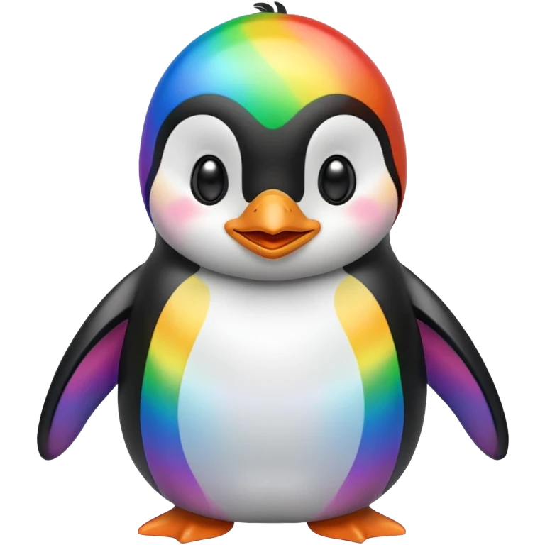 Rainbow penguin happy emoji