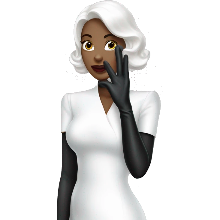 Black Latex gloves white elegant woman emoji