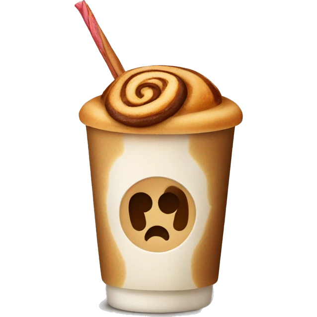 Cinnamon and cappuccino bun in a disposable glass emoji