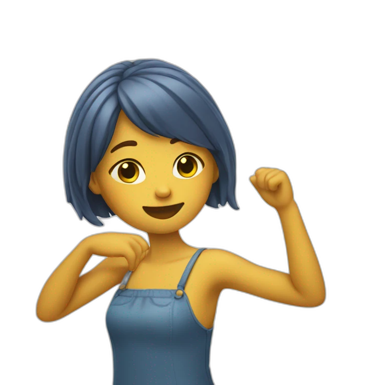 Une fille qui dab  emoji
