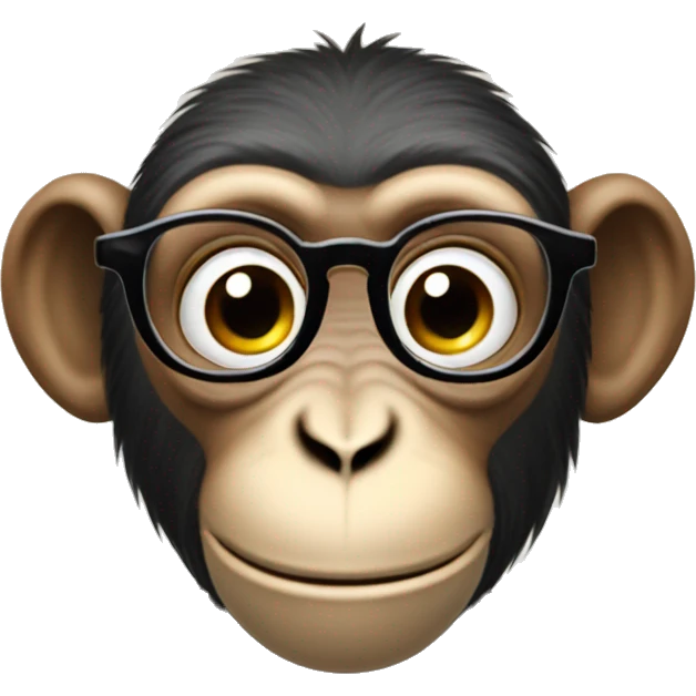 monkey with eyeglass but eyeglass on monkey's headput emoji