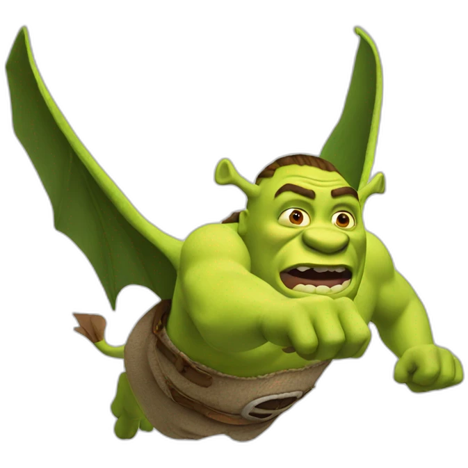 Flying shrek emoji