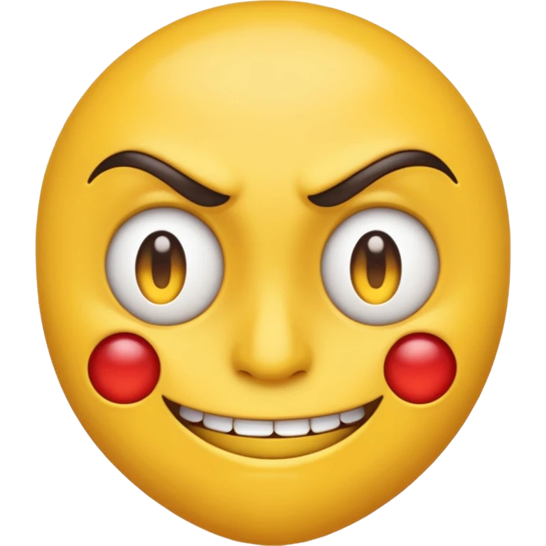 side eyeing emoji with evil smile and raised eyebrow emoji