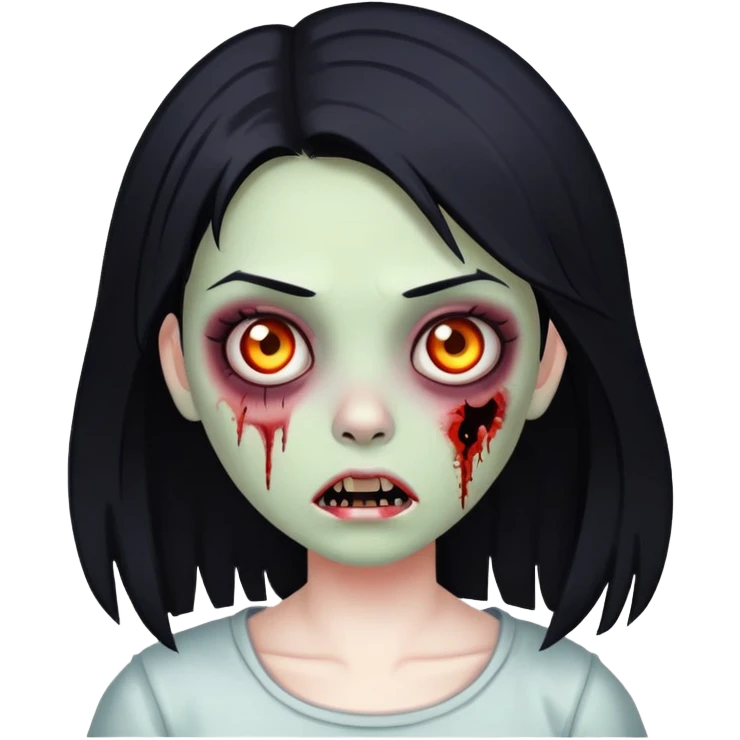 girl zombi black hair emoji