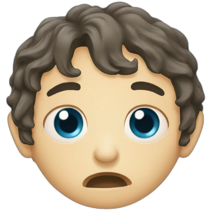 Frodo sobbing blue tears coming from eyes down face emoji