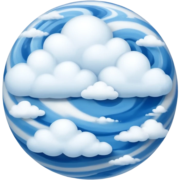 sphere globe planet, surface covered with cloud emoji