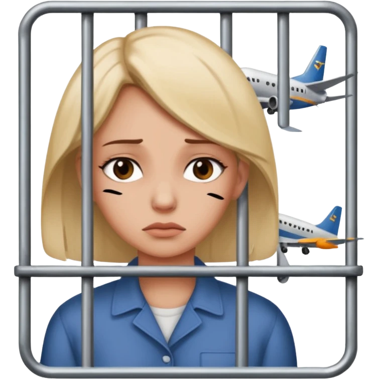 Still wild, but you’ll realize they’re wiser than they seem. Freedom is their top priority — don’t try to cage them.
woman behind bars sad with a text bubble thinking about airplanes emoji