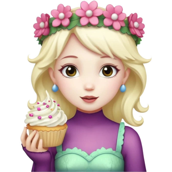 Fairy with cake emoji