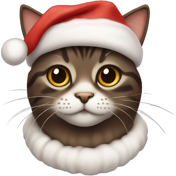 Cute dark brown tabby cat at Christmas  emoji