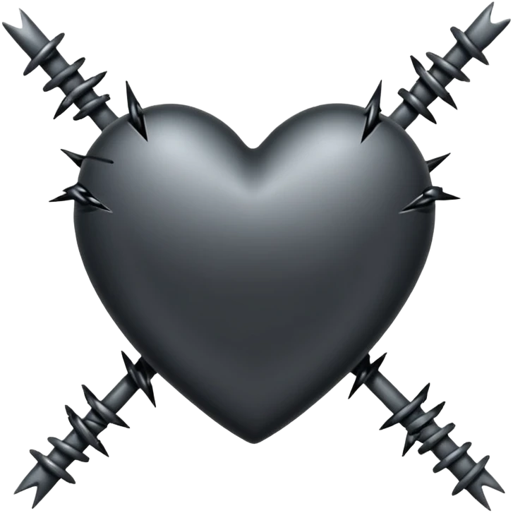 emo heart with a barbed wire emoji