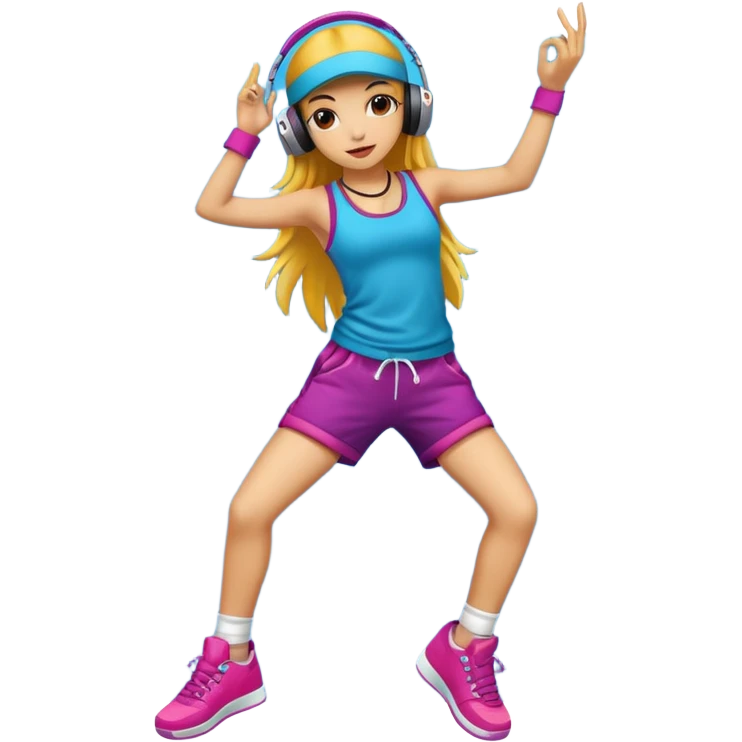 street dancer girl with music player emoji