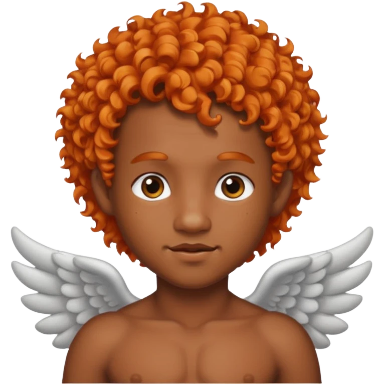 Black cupid with orange hair and mustache emoji