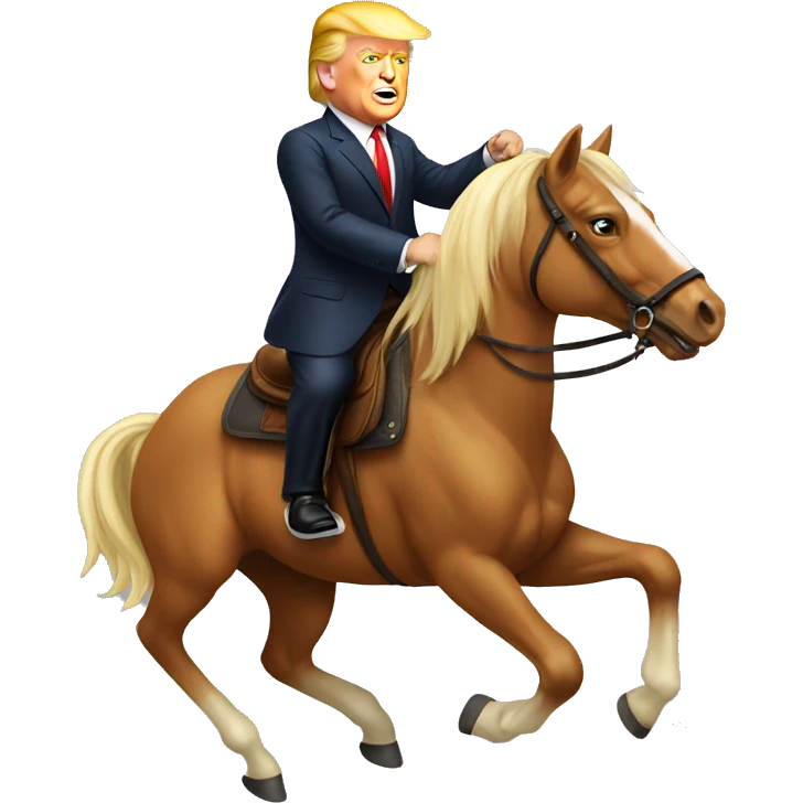 Donald trump riding a horse emoji
