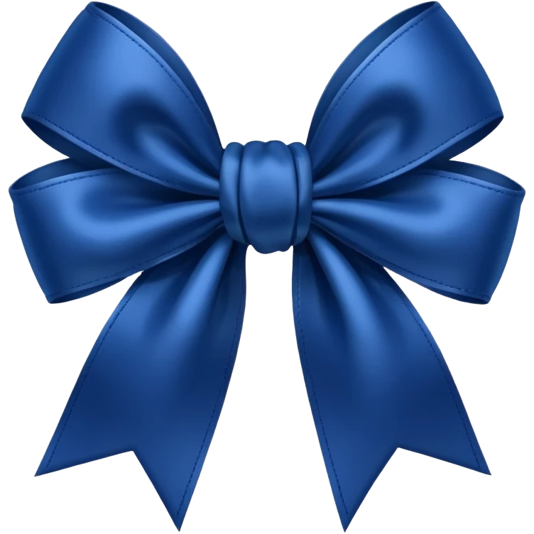 Navy blue heart bow emoji