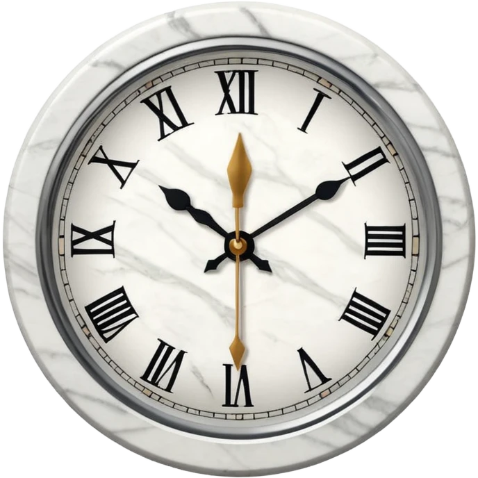 White marble effect Clock emoji