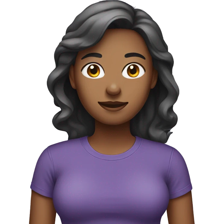 woman wearing purple tshirt emoji