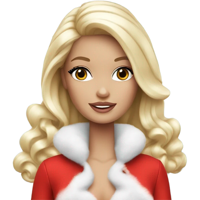  white Barbie girl in red  Christmas emoji