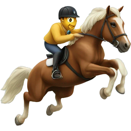 Horse jumping over a fence emoji