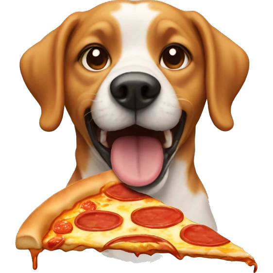 Dog eating pizza emoji