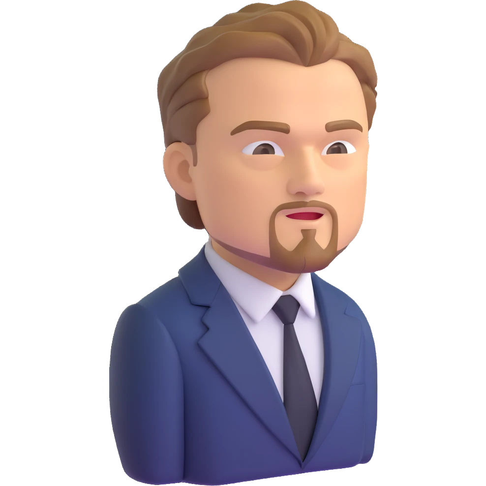 Leonardo DiCaprio upper body, shoulders and chest included emoji