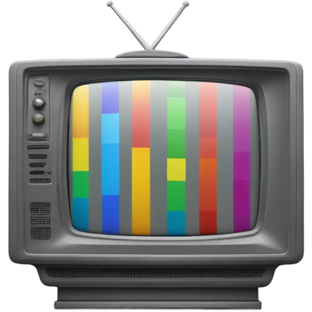 Gray Television with vertical sempre color bars emoji