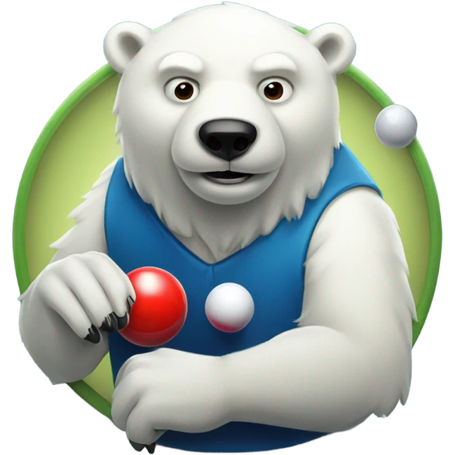 anthropomorphic polar bear playing billiards  emoji