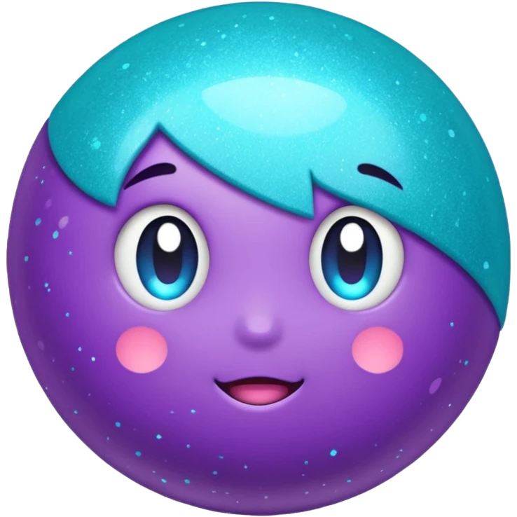 glitter purpel cian little ball emoji