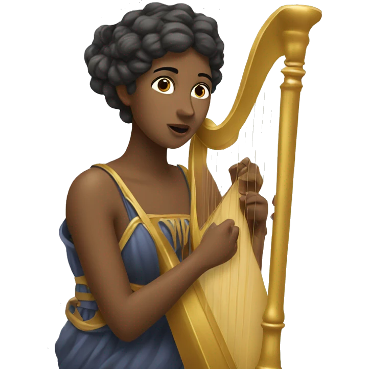 Sappho playing the harp emoji