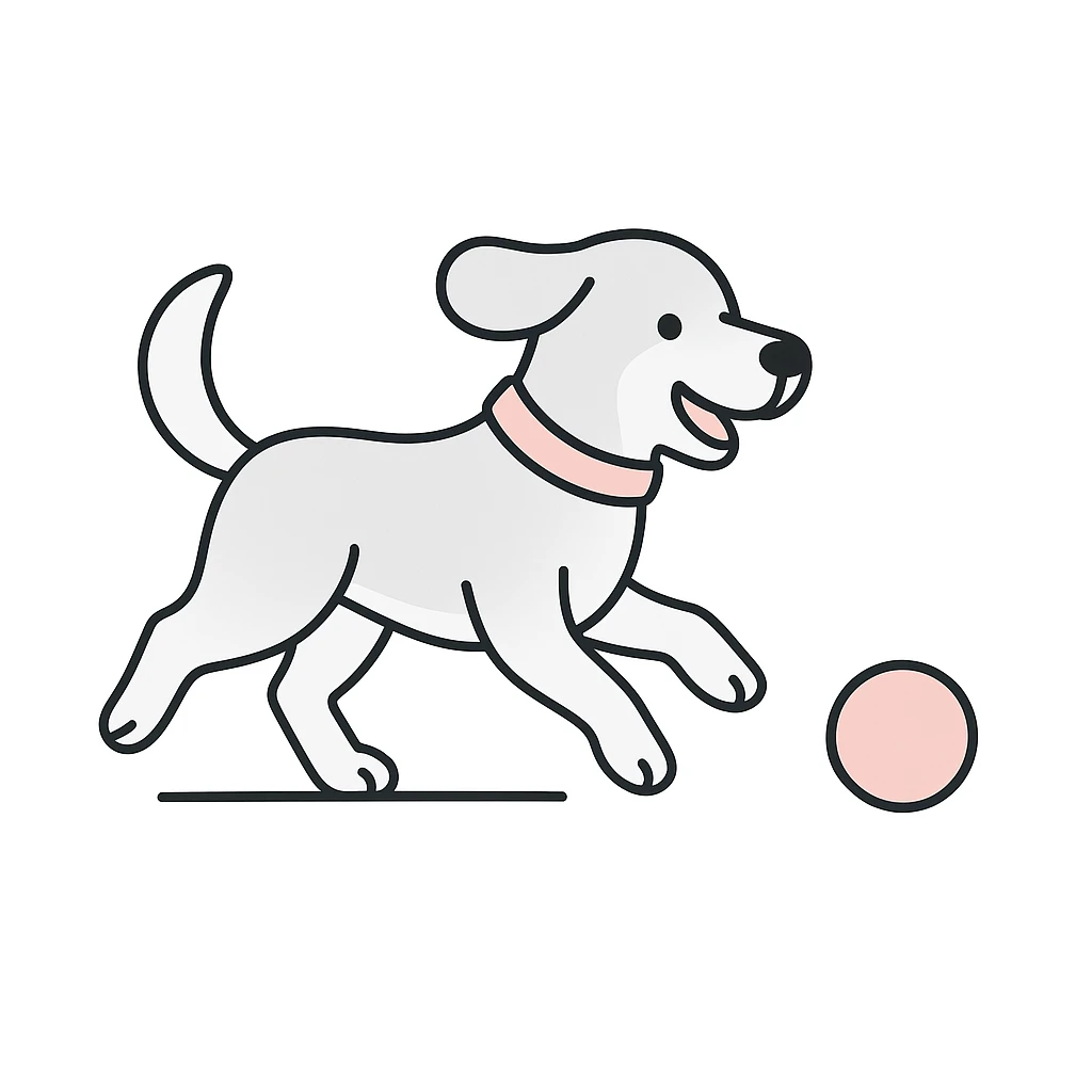 happy dog running after ball emoji