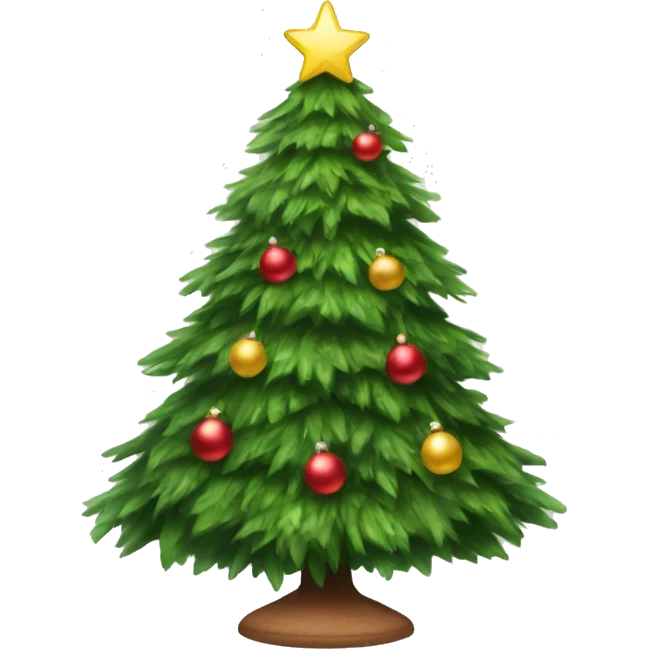 Realistic Christmas tree with a tree skirt emoji