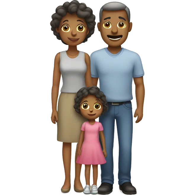 Family with father, mother, little girl emoji