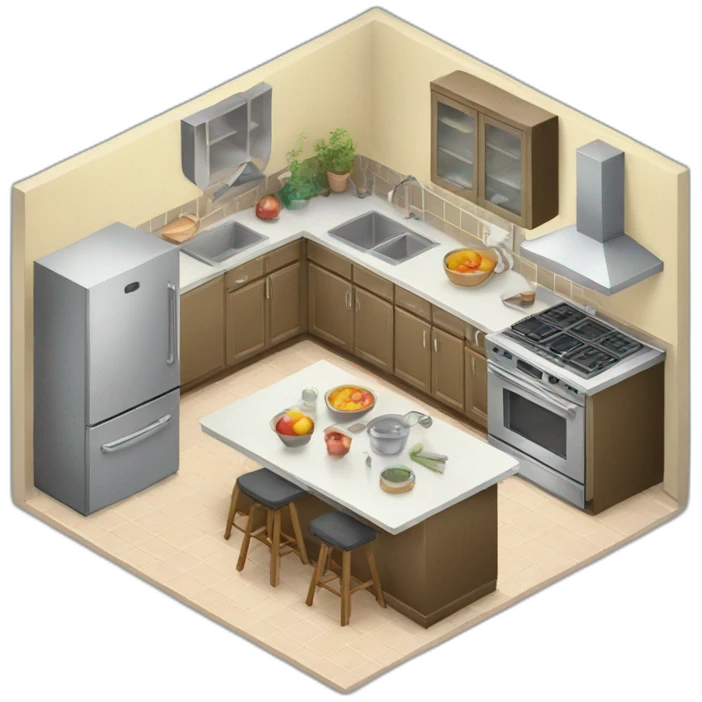 isometric kitchen emoji