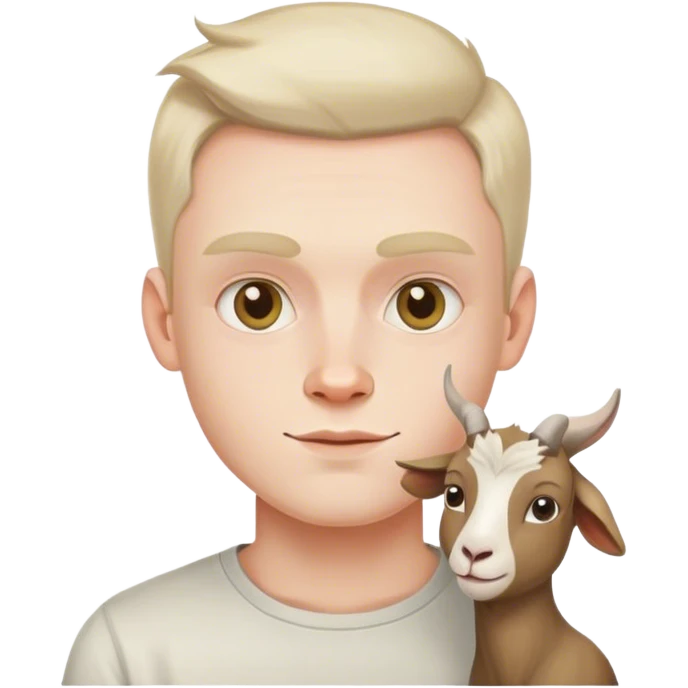 man with square face and a little goat tee ugly emoji
