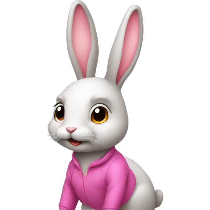 Rabbit with pink ass emoji
