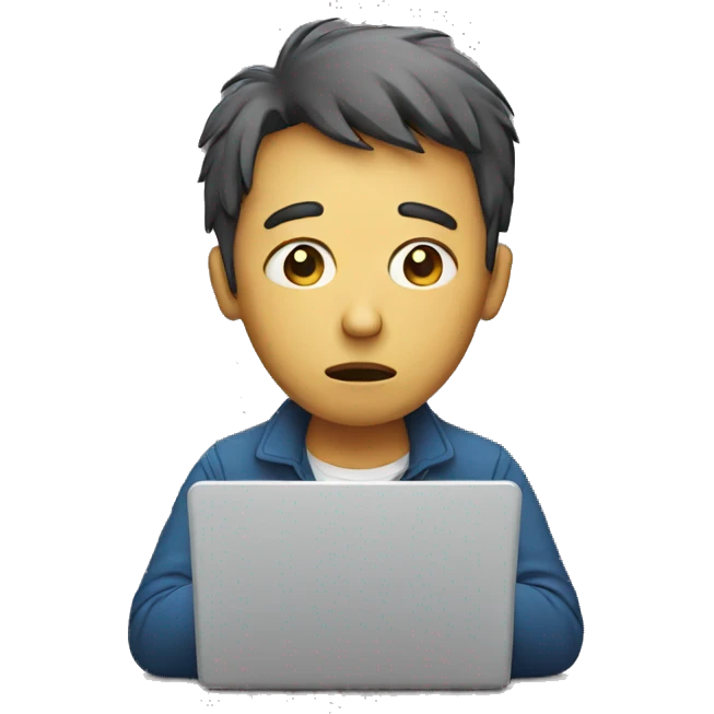 sad person with laptop emoji