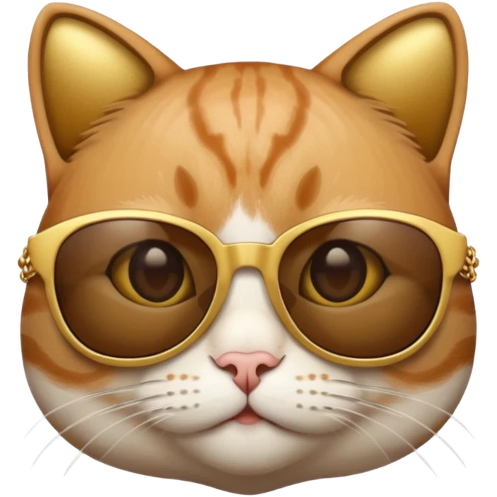 Cat being a gangster, wearing gold chain and sunglasses emoji