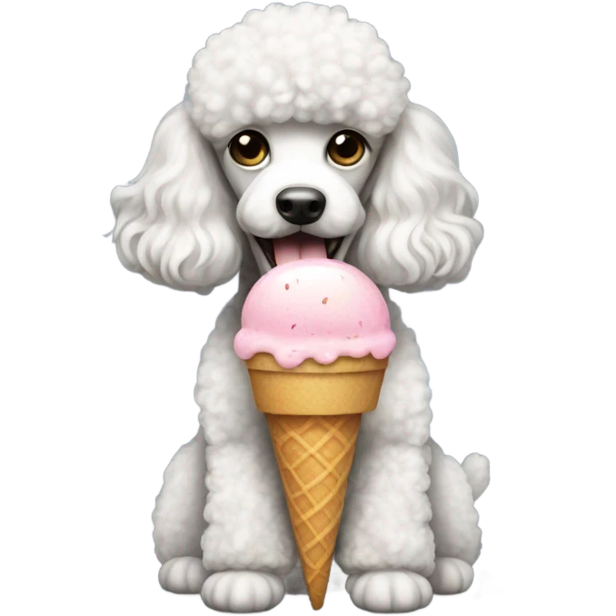 Poodle with ice cream emoji