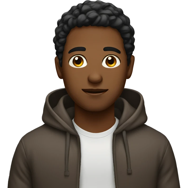 Brown skin guy with hoodie on emoji