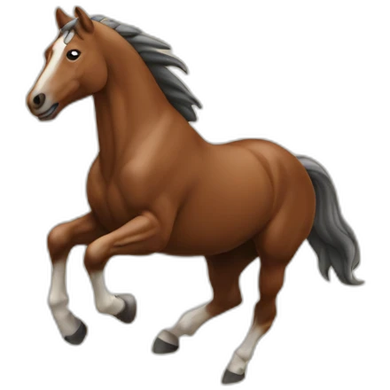 Un cheval sautant un tronc emoji