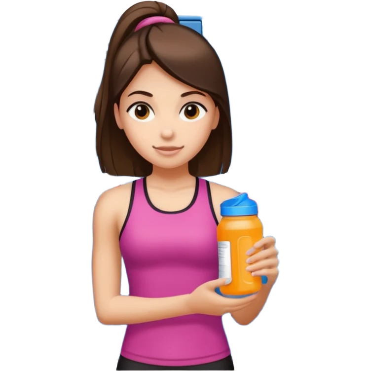 Girl’s gym locker with sports drink inside emoji