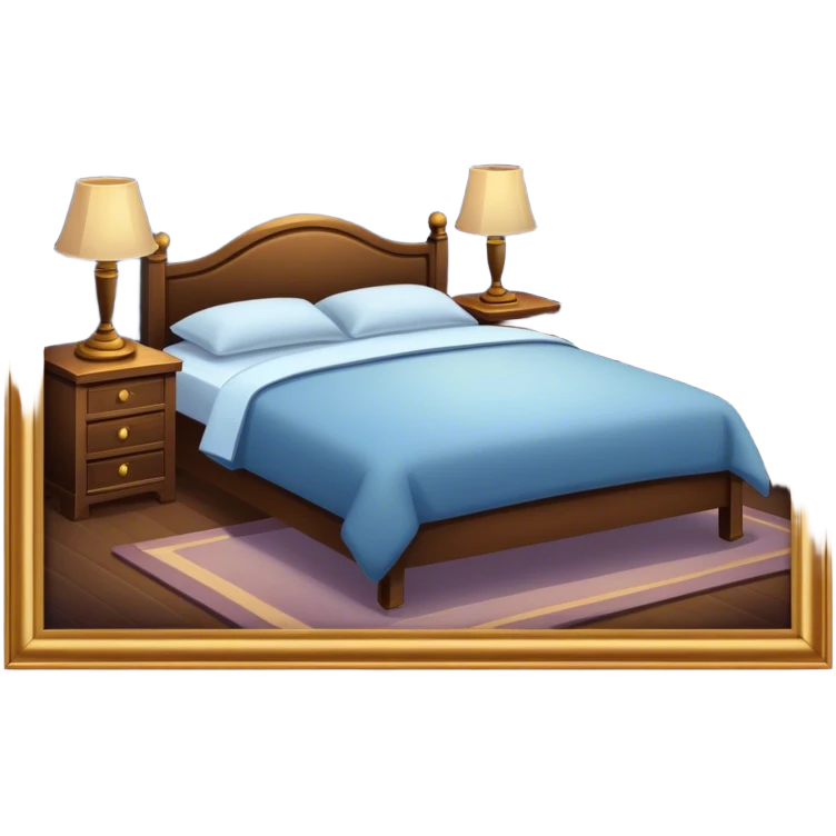 A dimly lit bedroom.  emoji