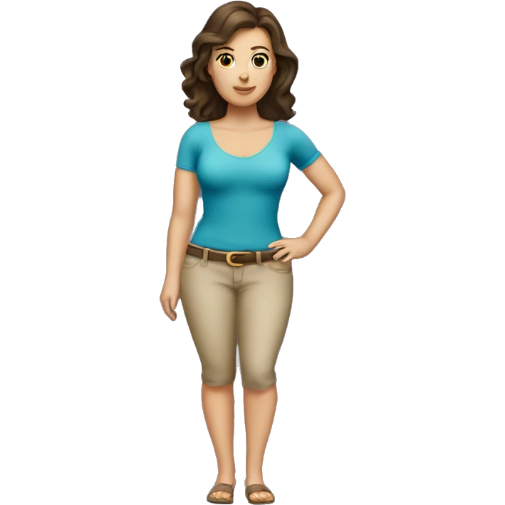 Caucasian brunette lady with disproportionately big hips  emoji