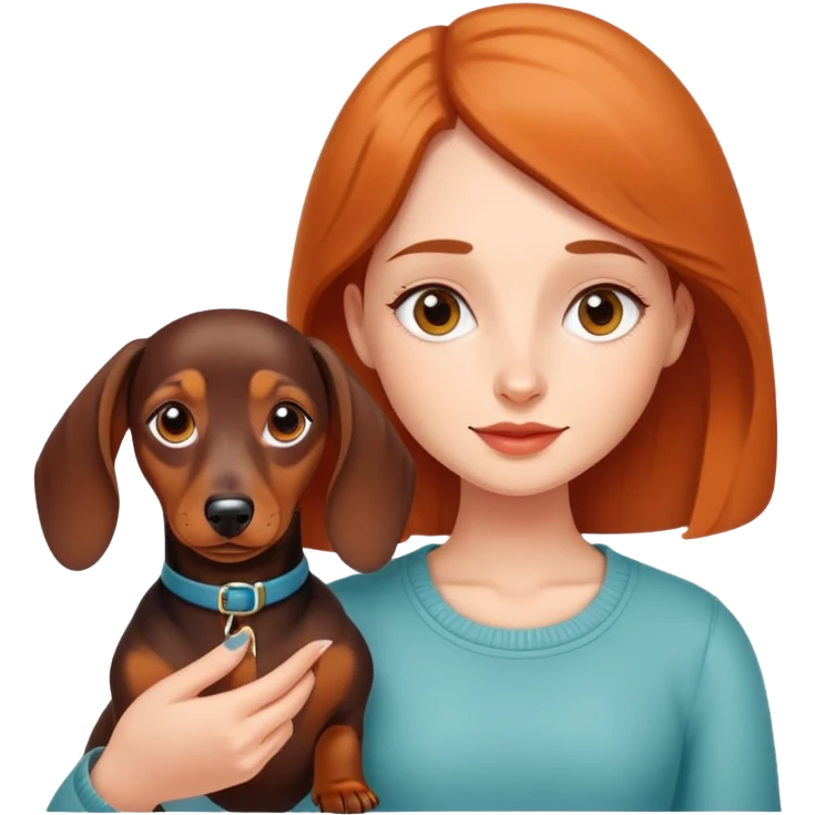 girl with dachshund emoji