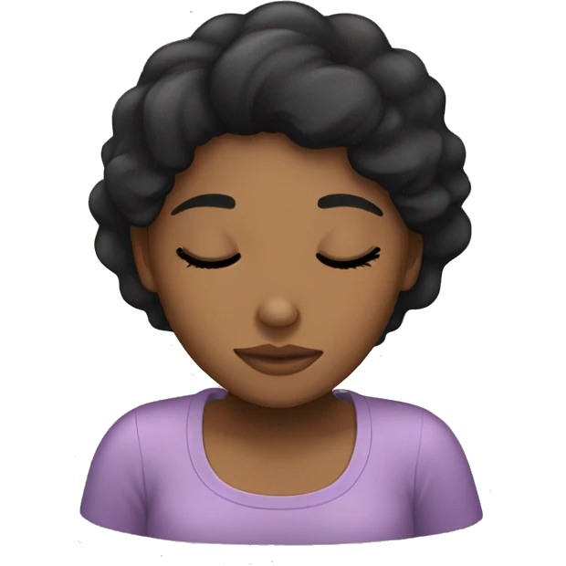 black hair girl sleeping emoji